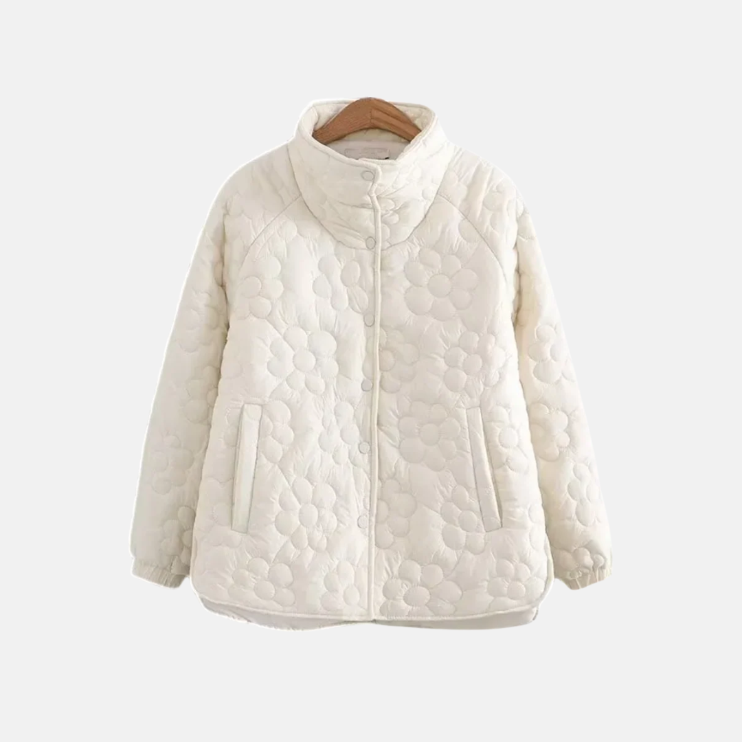 Quilted Relaxed Fit Stand Collar Jacket