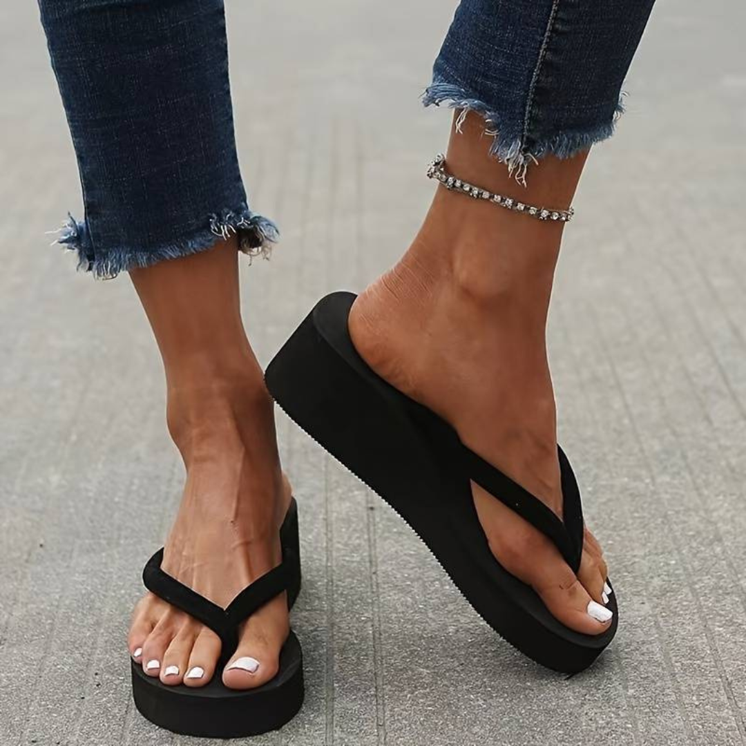 Women's Sandals – Wedge Heel – Soft Sole – Toe Loop – Everyday Comfort