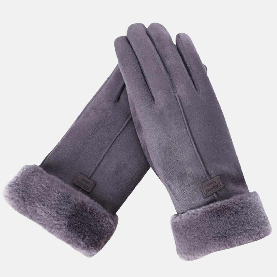 Suede-Like Touchscreen Faux Fur Cuff Gloves