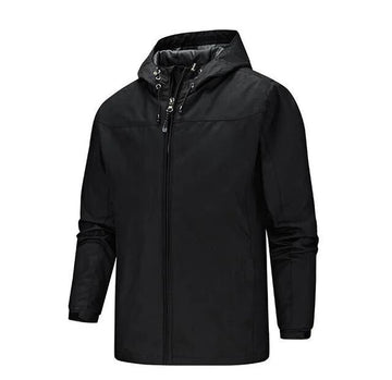 Water-Resistant Sealed Seams Hooded Rain Jacket