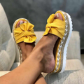 Women's Sandals – Woven Upper – Bow Detail – Open Toe – Supportive Sole