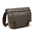 Canvas Leather-Trim Adjustable Messenger Bag