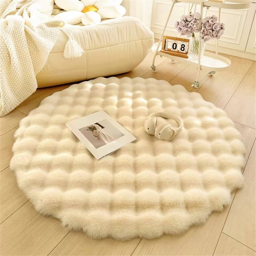 Faux-Fur Tufted Round Rug