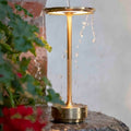 Brushed Brass And Wood Weighted Table Lamp