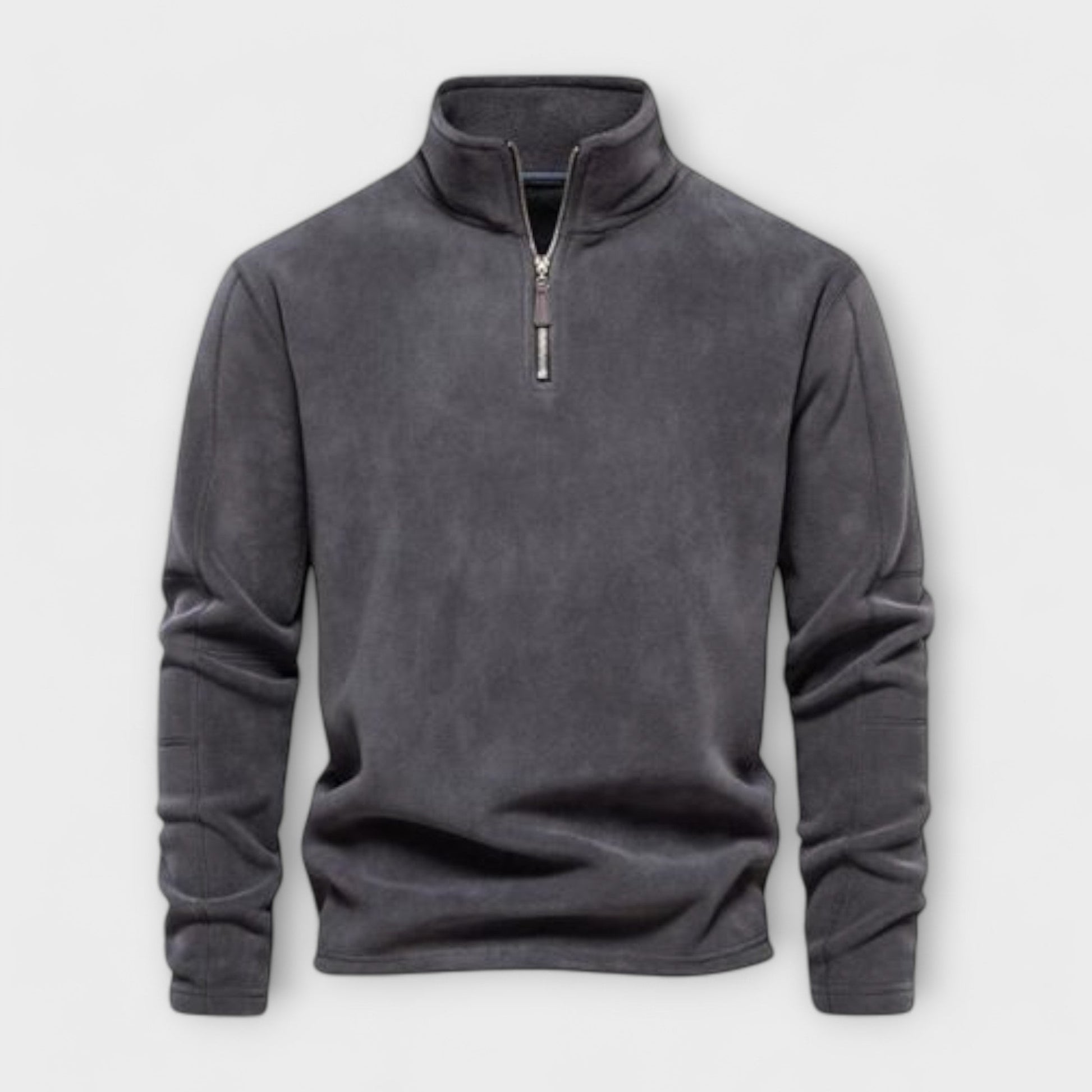 Brushed Knit Quarter Zip Pullover Top