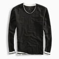 Men's Shirt with Long Sleeves – Classic Fit – V-neck – Breathable Natural Material