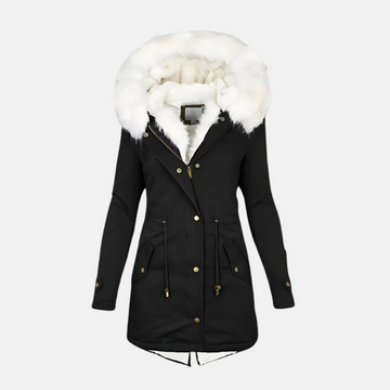Water-Resistant Faux Fur Hood Parka Coat