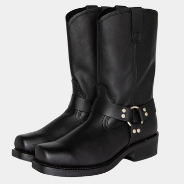 Harness Detail Pull-On Cowboy Boots