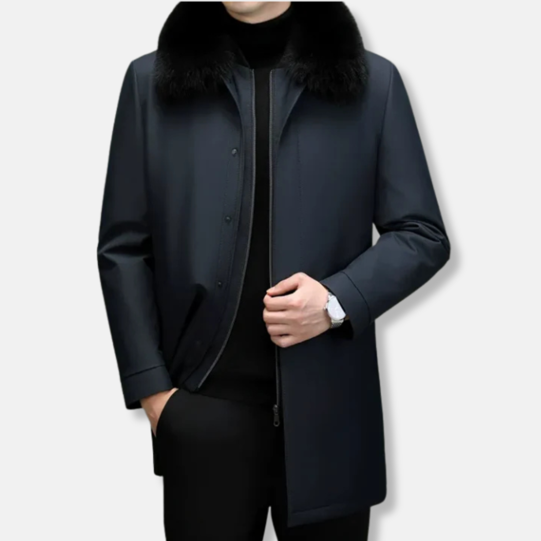 Detachable Faux Fur Mid-Length Jacket