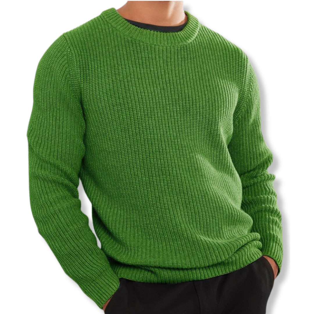 Knit Relaxed Fit Crew Neck Sweater