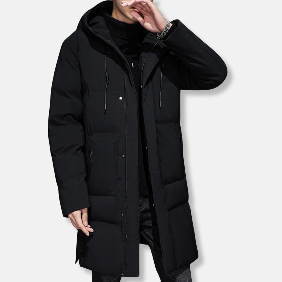 Padded Hooded Mid-Thigh Coat