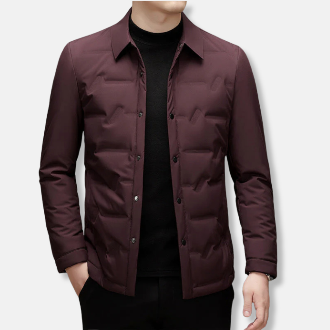 Water-Resistant Quilted Slim Fit Down Jacket
