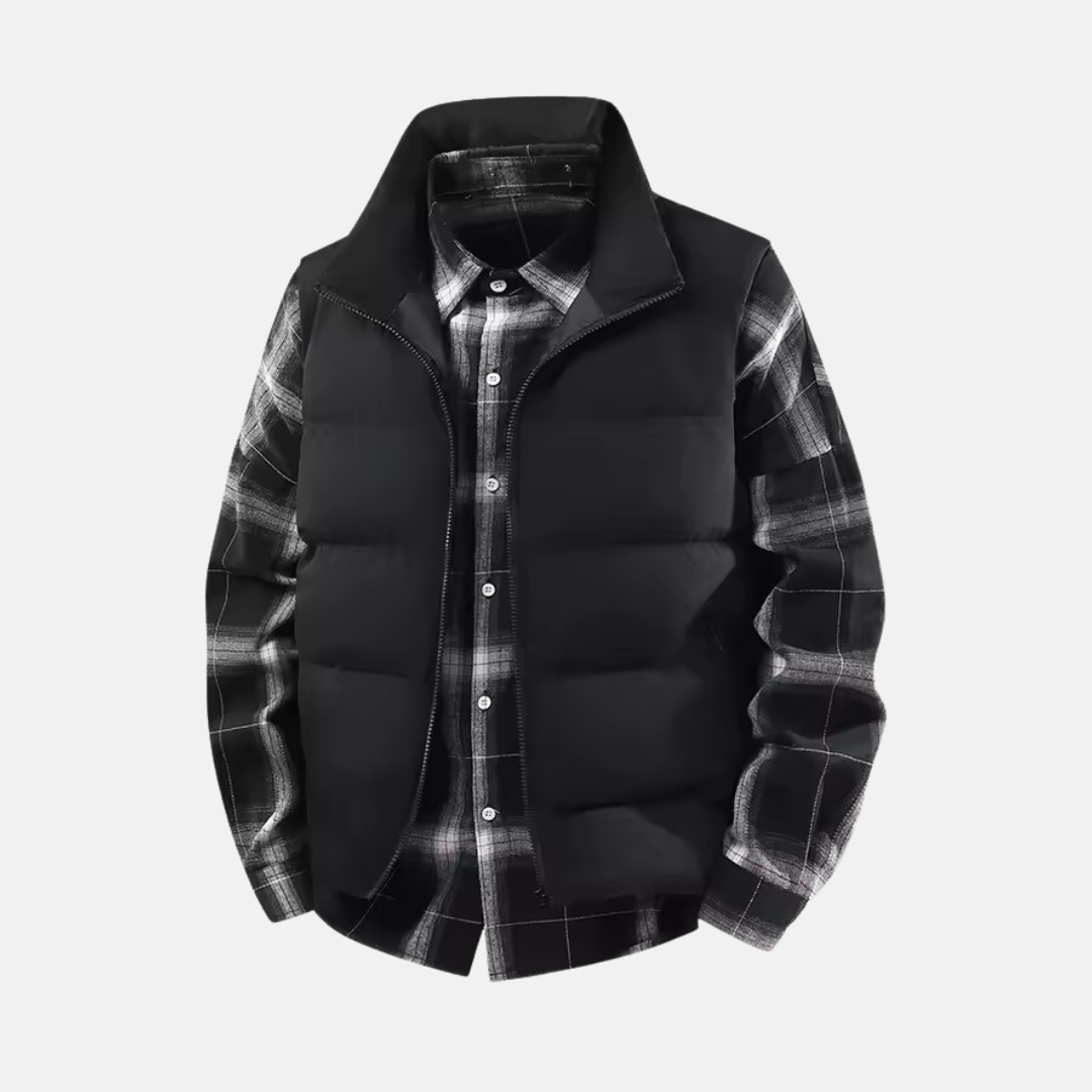 Quilted Stand Collar Regular Fit Puffer Vest