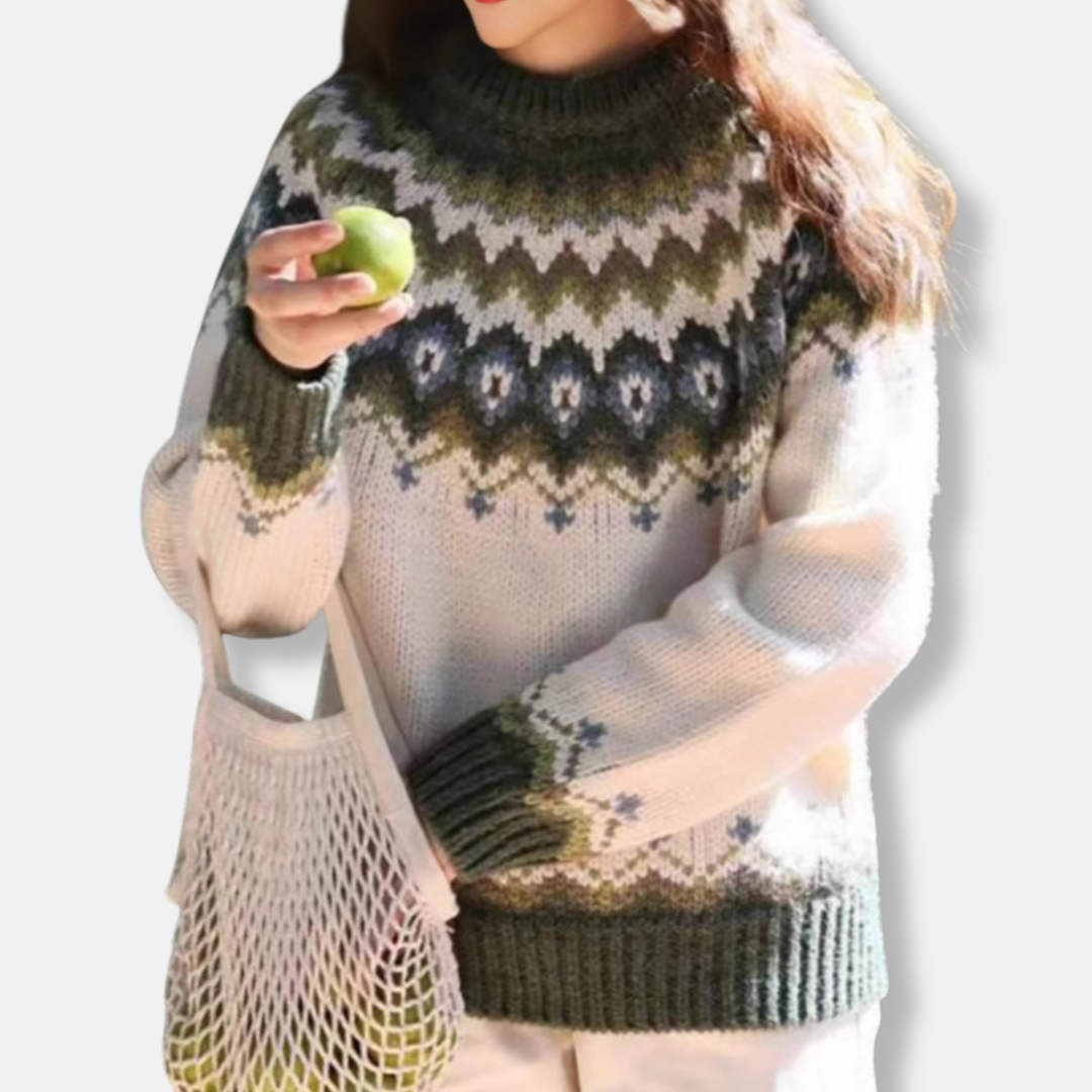 Fair Isle Wool Crew Neck Sweater