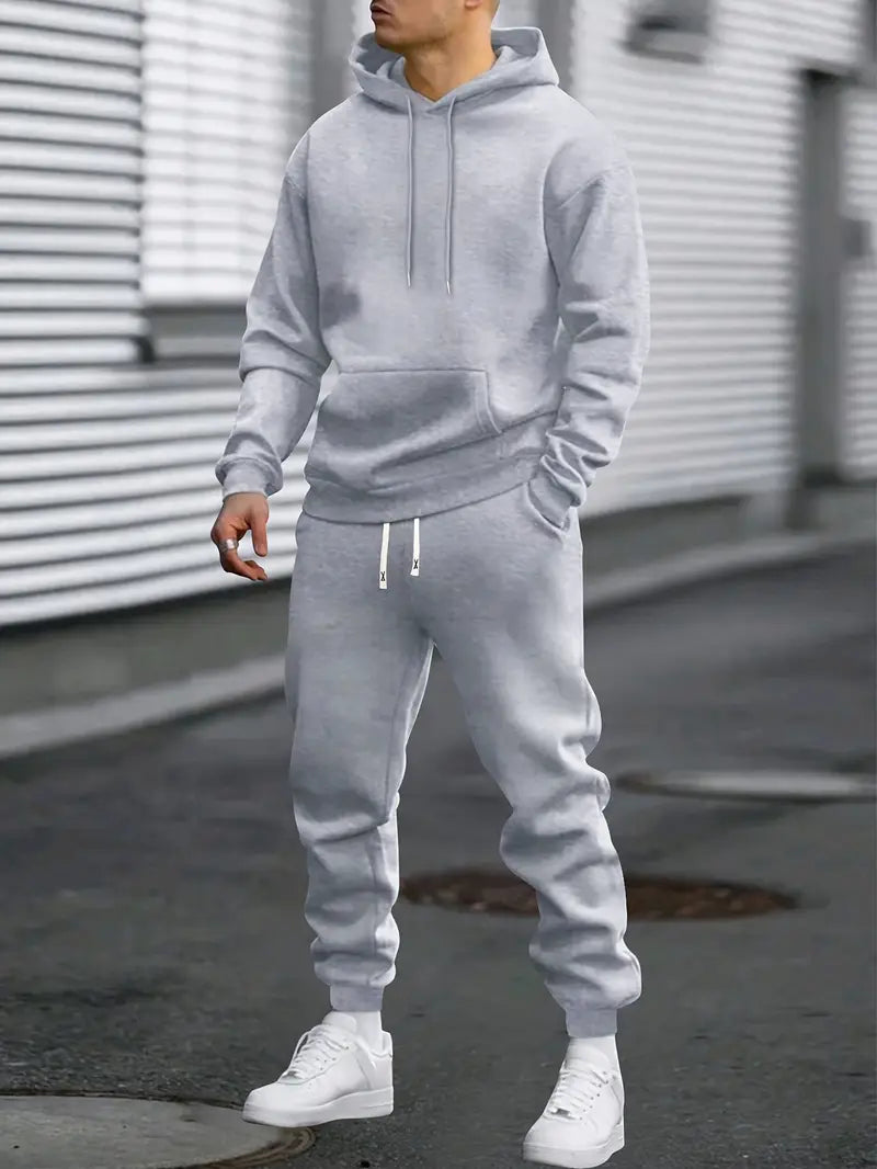 Two-Piece Relaxed Fit Cotton Blend Tracksuit Set