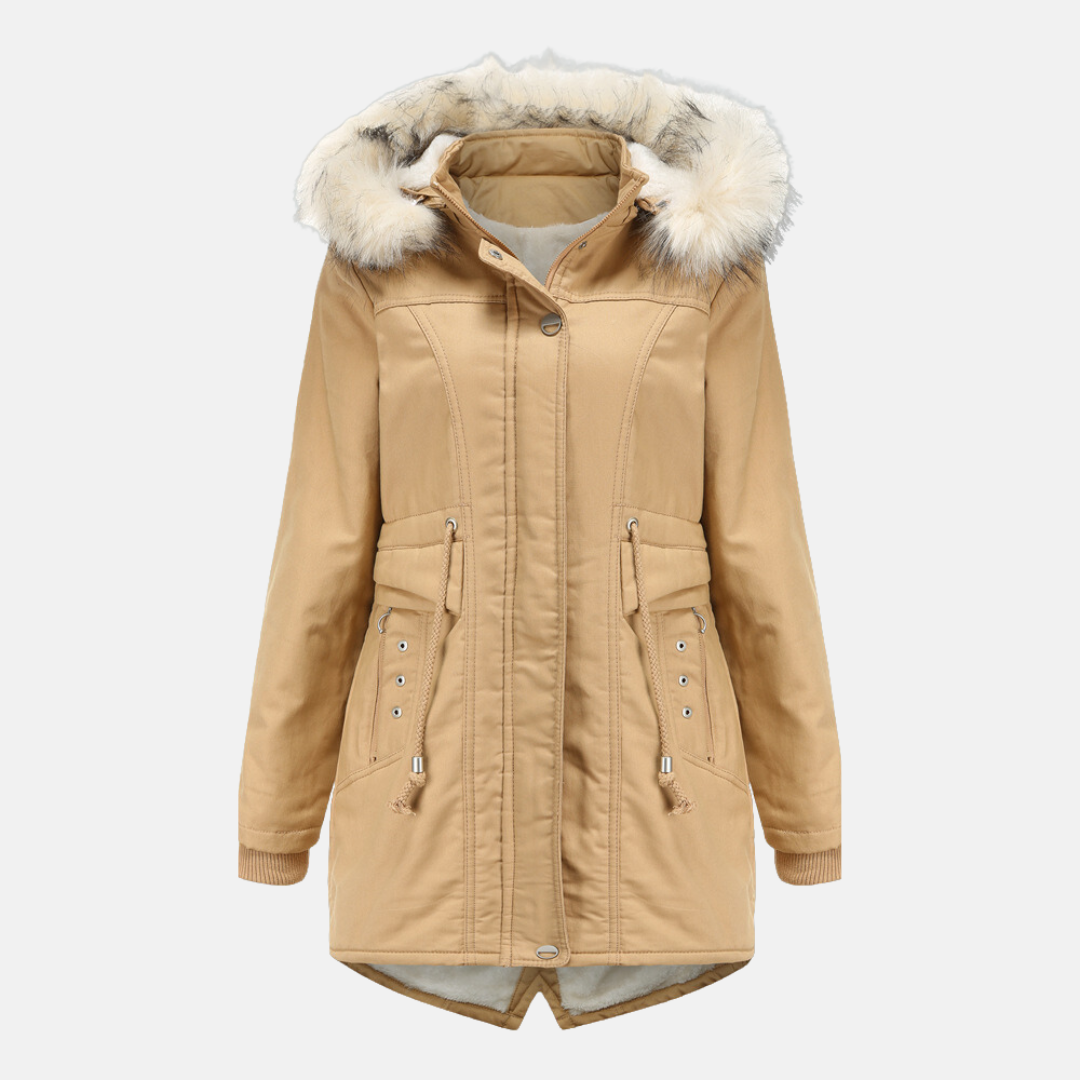 Weather-Resistant Faux Fur Hood Parka Jacket