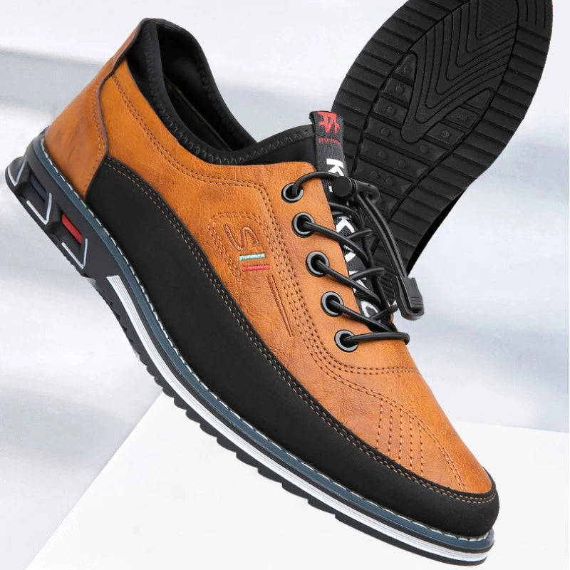 Comfortable Supportive Leather Textile Sneakers