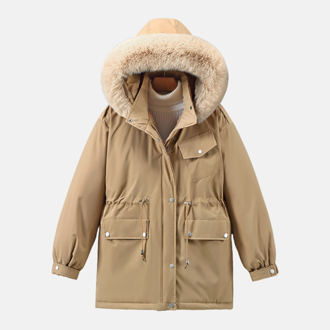 Weather-Resistant Faux Fur Hood Parka Jacket