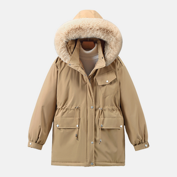 Weather-Resistant Faux Fur Hood Parka Jacket
