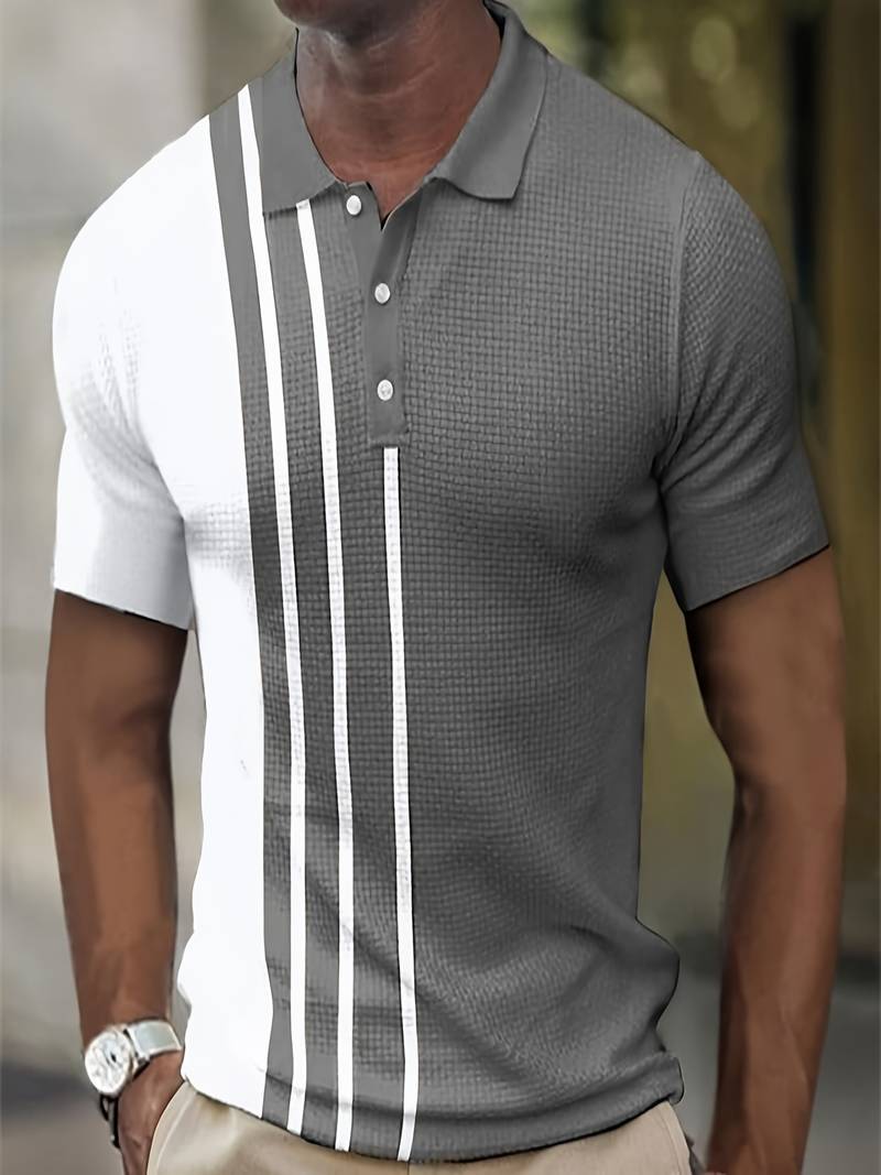 Men's Polo Shirt - Classic Collar - Short Sleeves - Breathable Lightweight Design