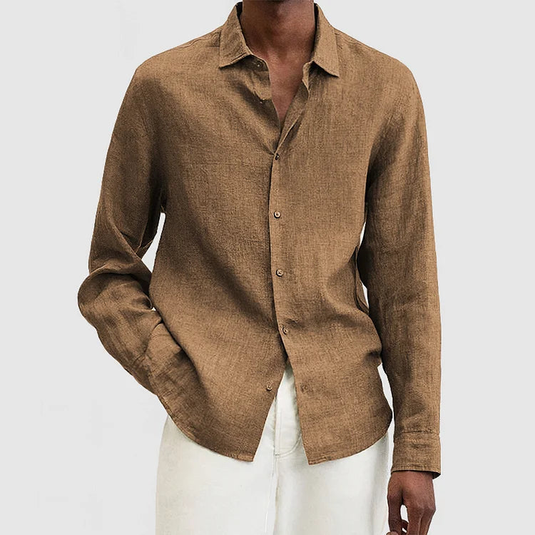 Men's Shirt – Relaxed Fit – Long-Sleeved – Breathable Natural Material