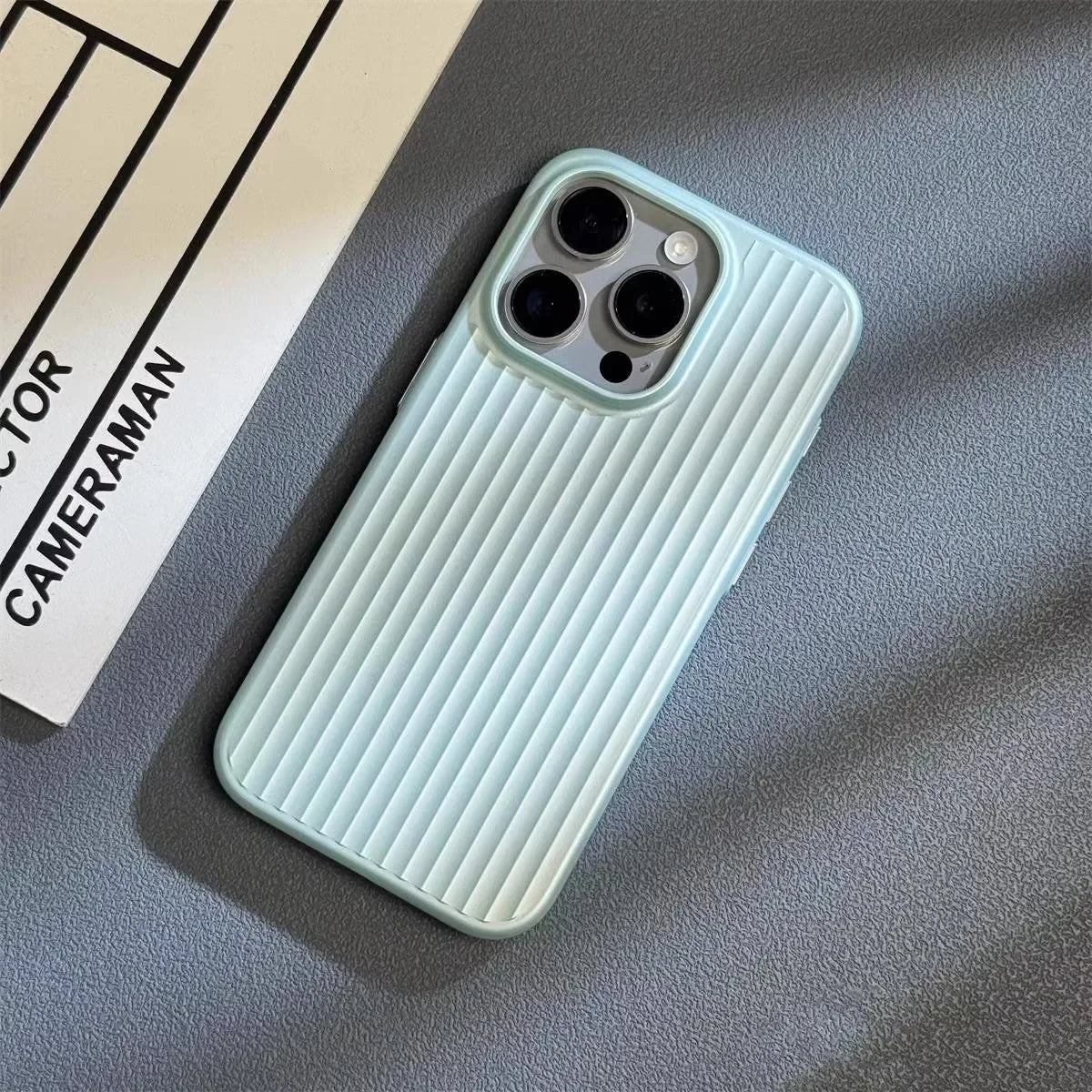 Ribbed Metallic Raised Camera Lip Phone Case