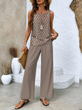 Women's Set – Sleeveless Blouse & Wide-Leg Pants – Light & Airy Design