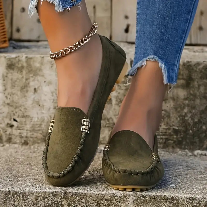 Women's Loafers - Genuine Leather - Soft Sole - Slip-on Comfort