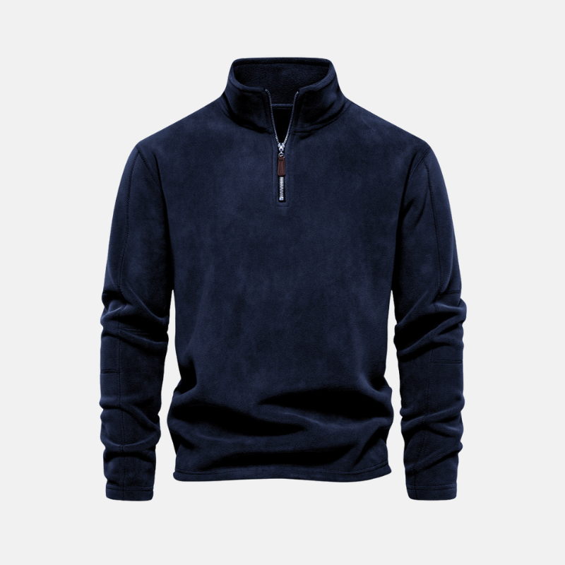 Fleece Stand Collar Half-Zip Sweatshirt