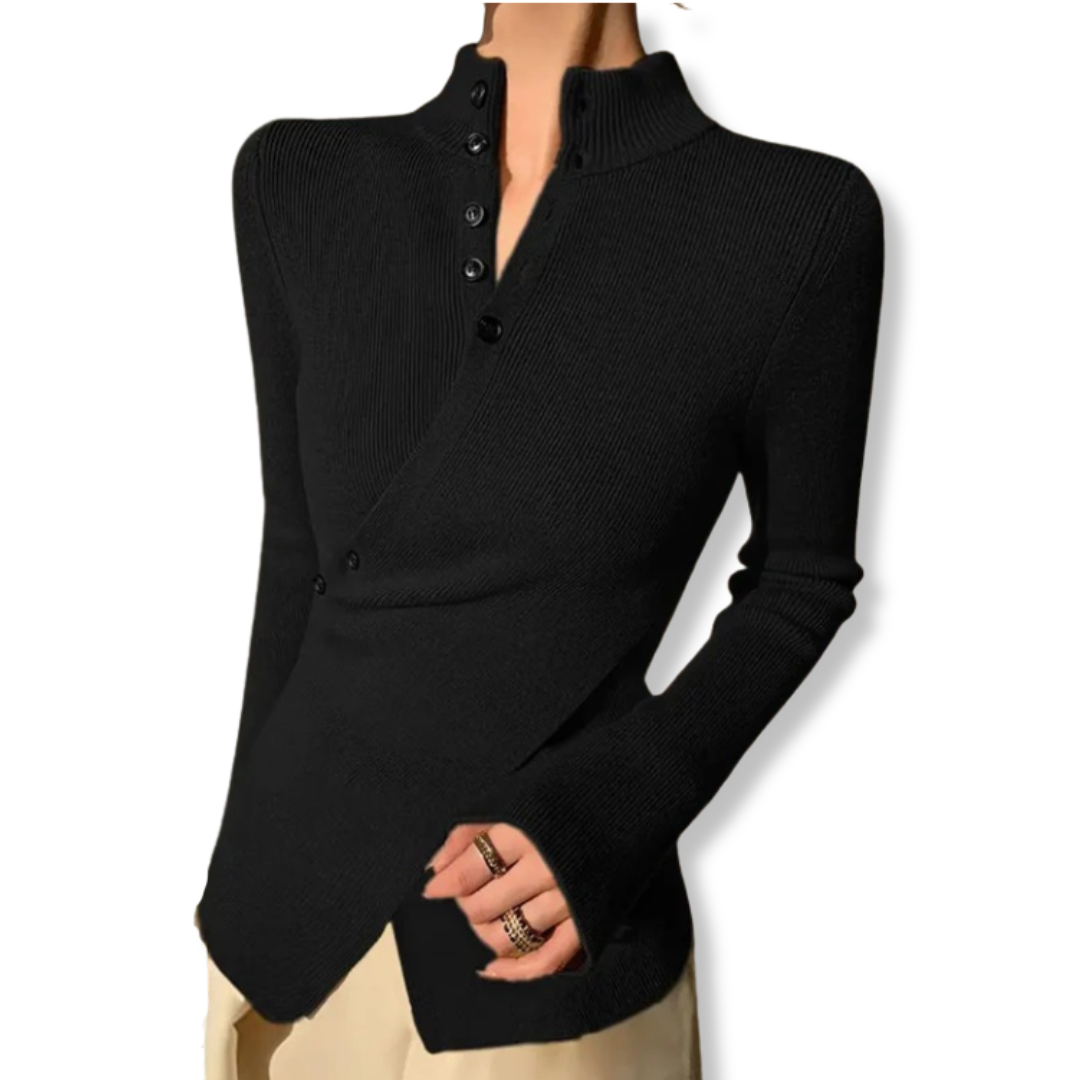 Asymmetric Hem Slim Fit Knit Sweater