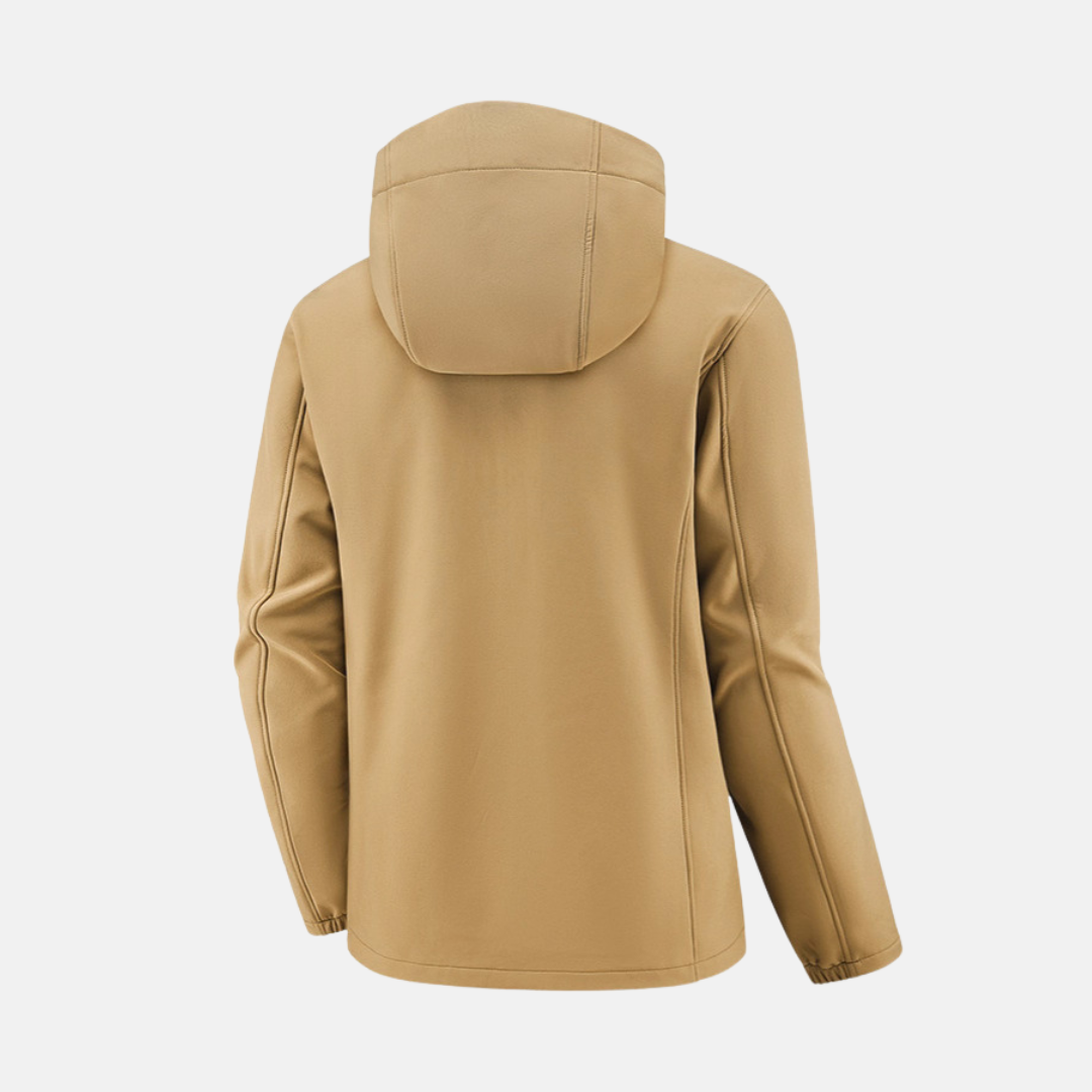 Fleece Lined Adjustable Hood Softshell Jacket