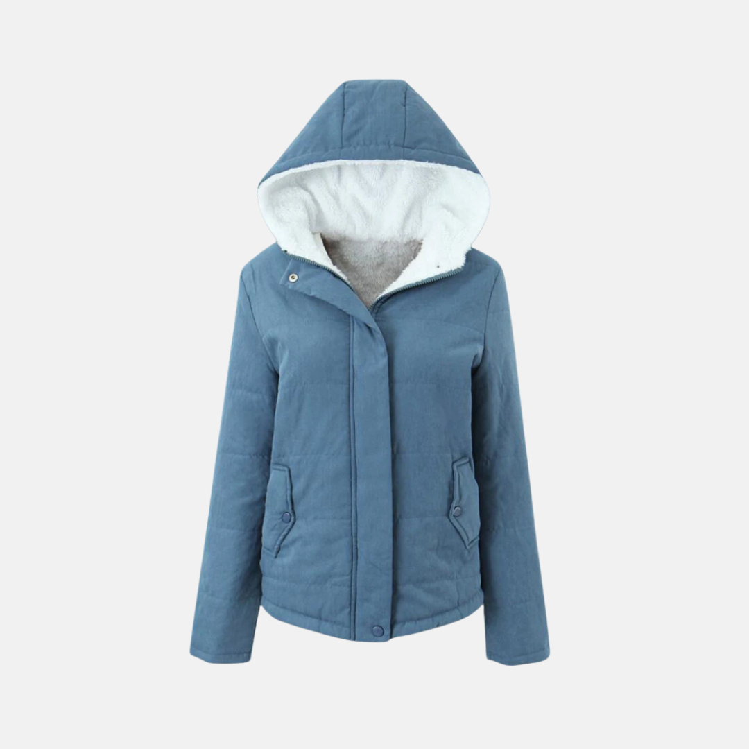 Quilted Fleece Lined Hooded Jacket