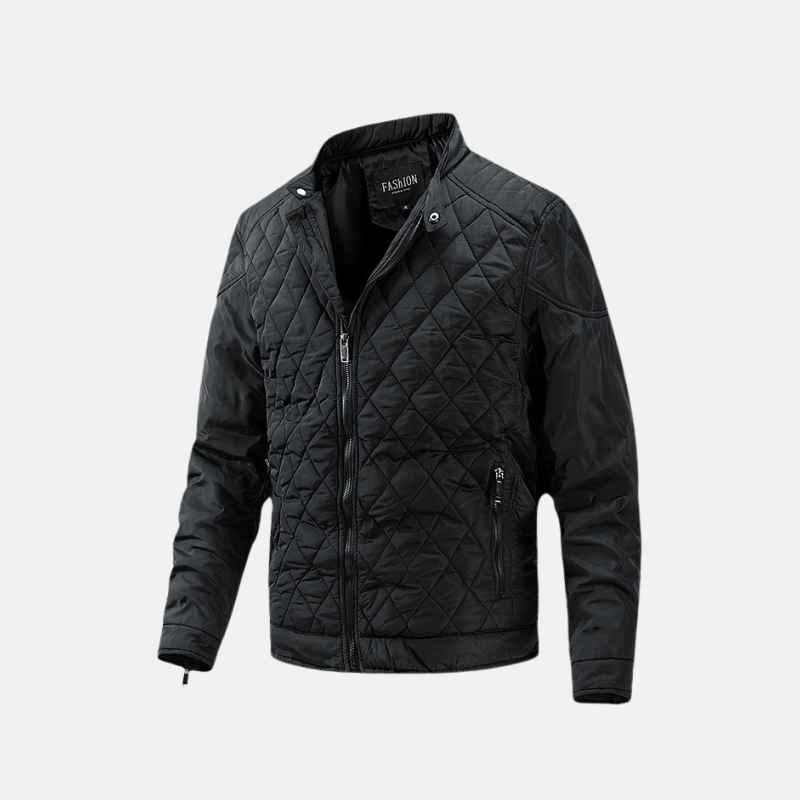 Woven Blend Slim Fit Diamond Quilted Jacket
