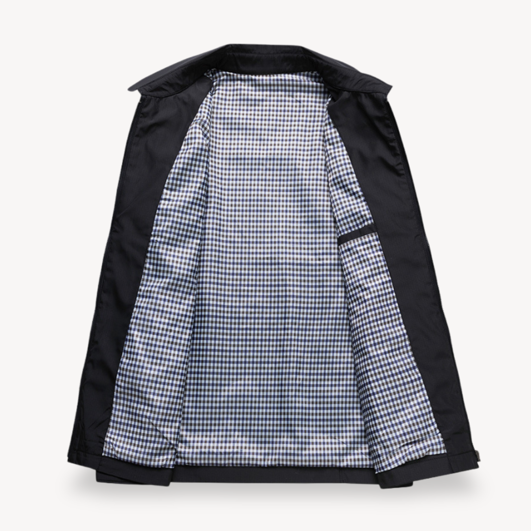 Men's Jacket – Lightweight Design – Tailored Fit – Breathable Material – Zipper Closure – Shirt Collar