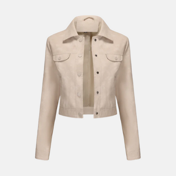 Structured Woven Texture Cropped Jacket