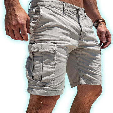 Herre Cargo Shorts - Holdbart Bomuld - Afslappet Pasform - Flere Praktiske Lommer