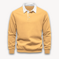 Men's Polo Sweater – Regular Fit – Long-Sleeved – Soft Knitted Natural Fiber