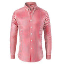 Men's Shirt – Slim Fit – Breathable Mix – Striped Pattern – Long-Sleeved with Buttons