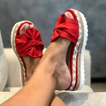 Women's Sandals – Woven Upper – Bow Detail – Open Toe – Supportive Sole