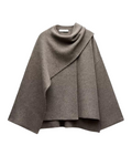 Women's Poncho - Soft Wool - Elegant Asymmetric Design - Versatile Warm Shoulder Cape