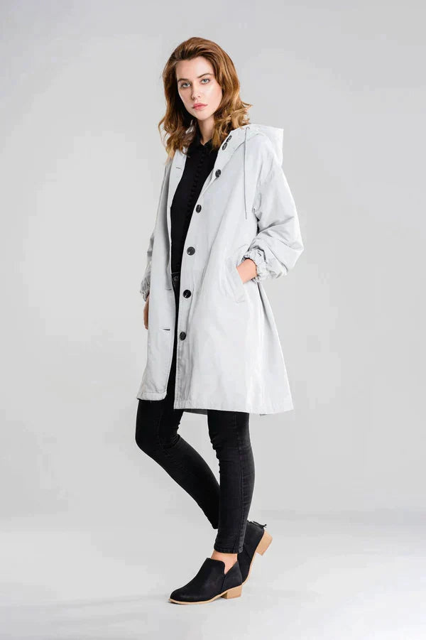Water-Repellent Lightweight Hooded Rain Jacket