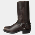Unisex cowboy boots – mid calf – leather look – harness details – pull-on design