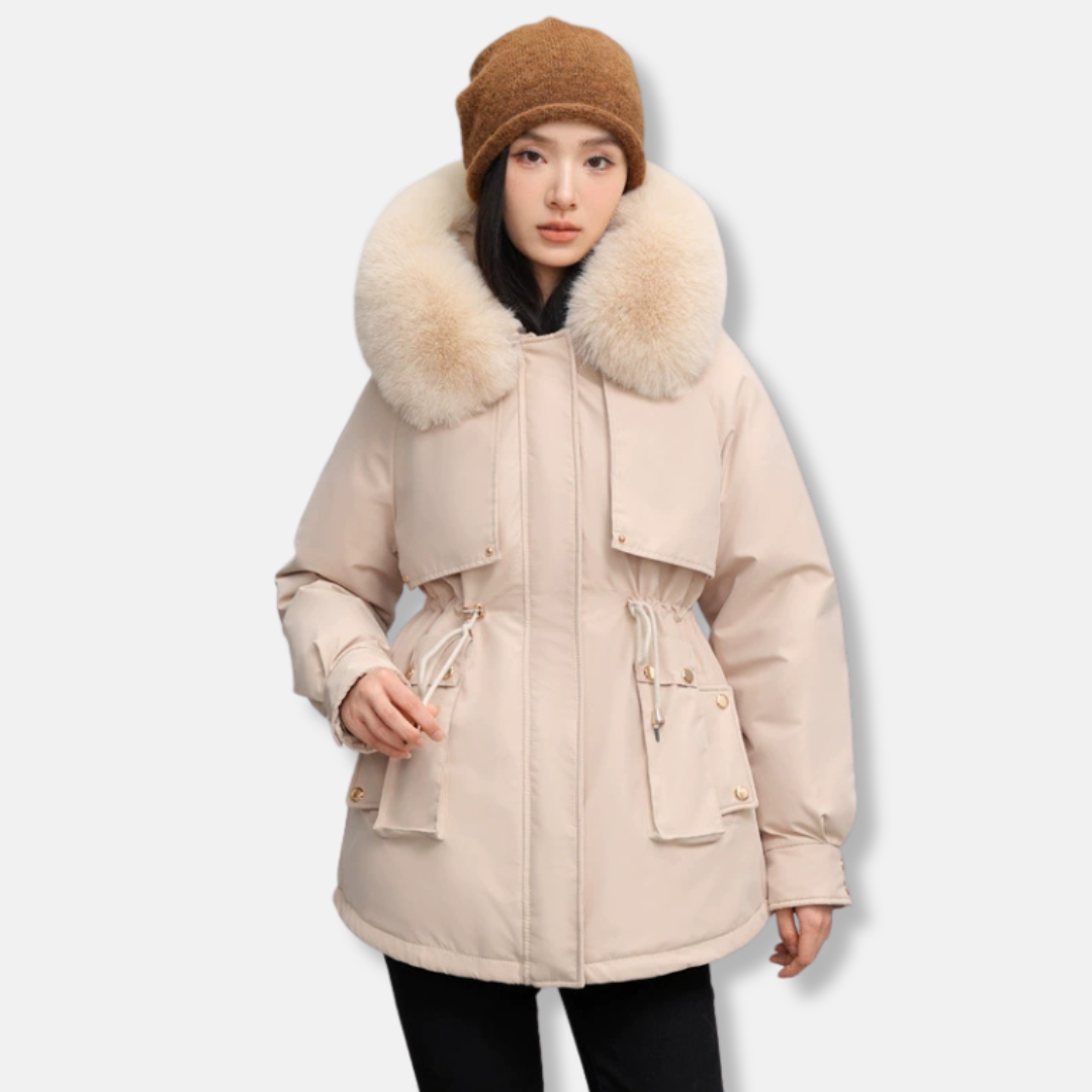 Weather-Resistant Faux Fur Collar Parka Jacket