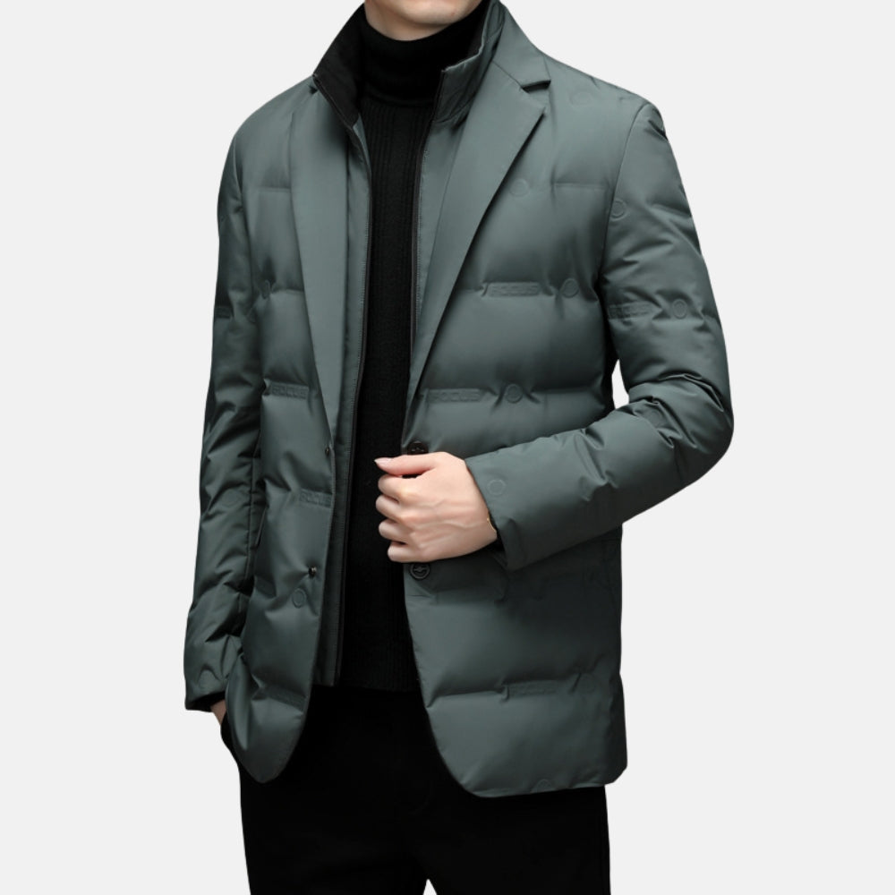 Insulated Quilted Tailored Windbreaker Jacket