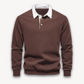 Men's Polo Sweater – Regular Fit – Long-Sleeved – Soft Knitted Natural Fiber