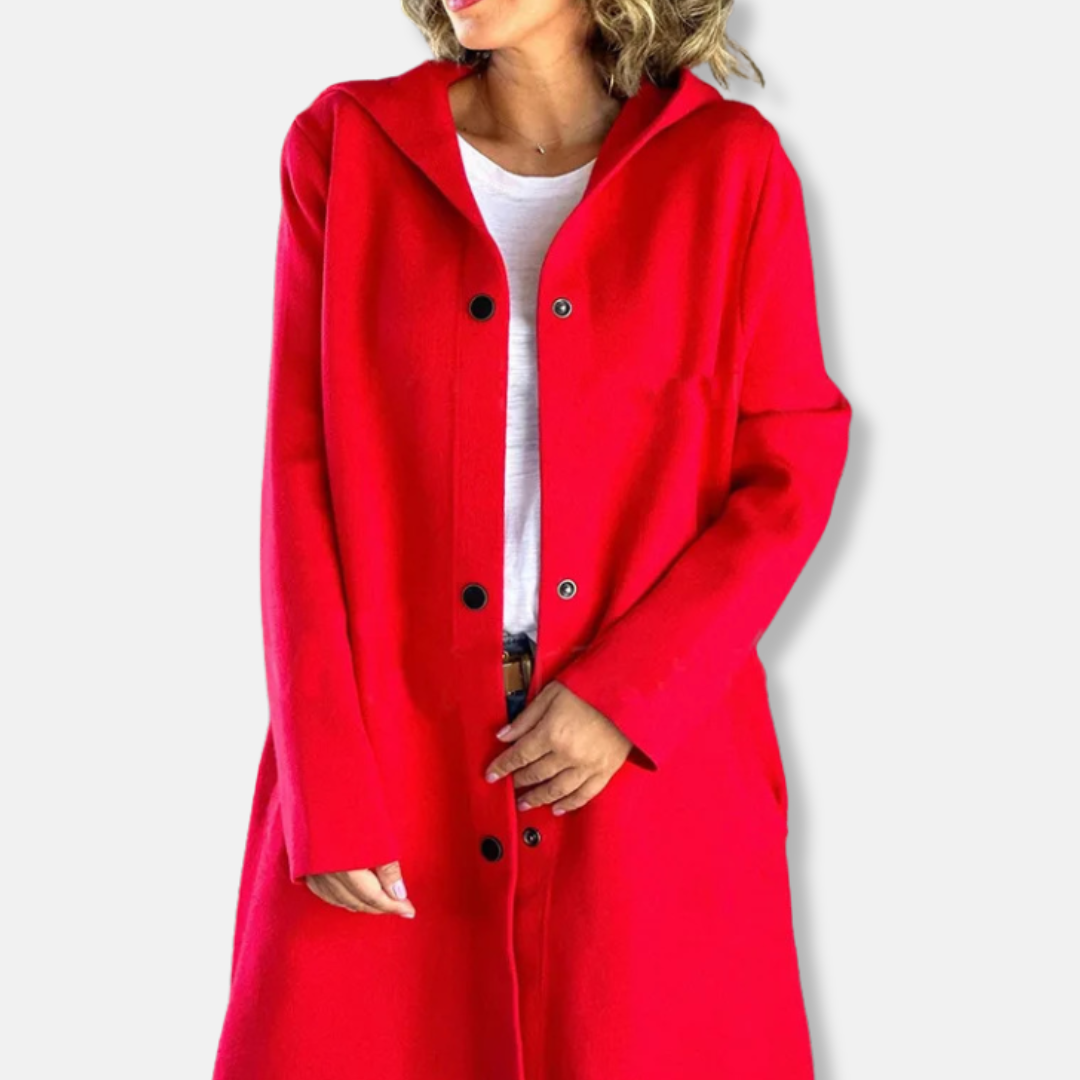 Wool Hooded Mid-Thigh Coat