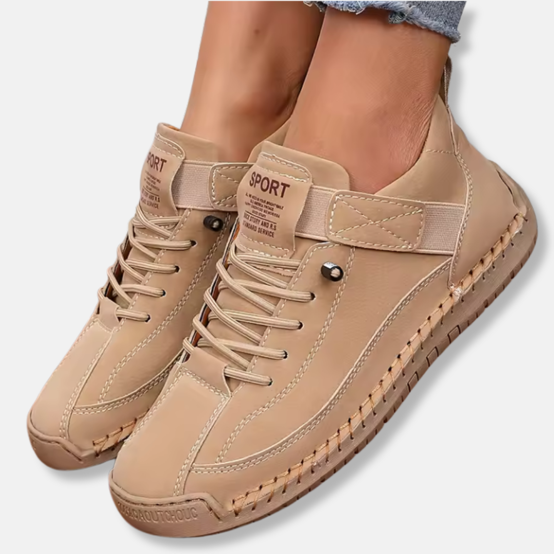 Anti-Slip Faux Leather Lace-Up Mid-Calf Boots