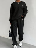 Women's Loungewear Set – Cable Knit – Relaxed Fit – Rib Details – Full Length
