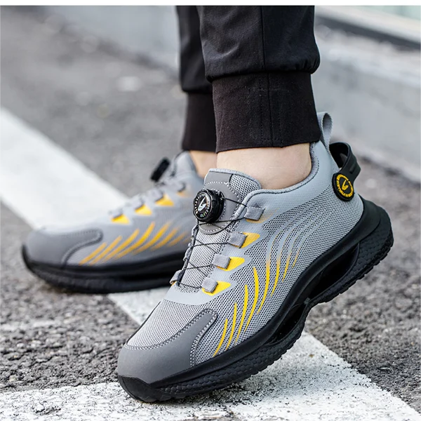 Men's Sneakers – Breathable Mesh – Adjustable Closure – Shock-Absorbing Rubber Sole