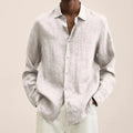 Men's Shirt - Lightweight Linen - Classic Fit - Long Sleeve with Button Closure